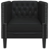 Sillón Chesterfield de cuero artificial negro 4