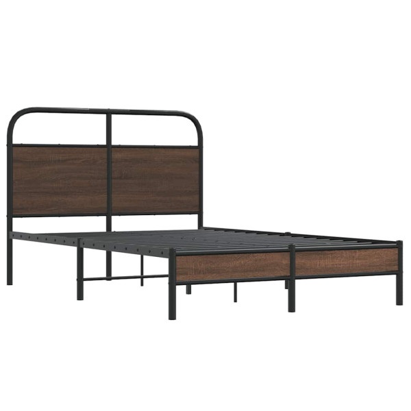 Estructura de cama sin colchón 140x190 cm madera marrón roble M 3