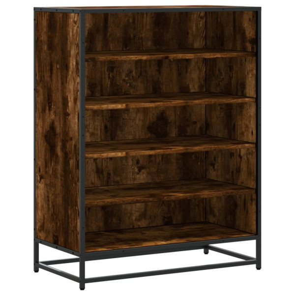 Zapatero de madera y metal roble ahumado 75x38x97.5 cm M 2