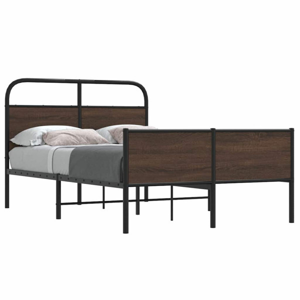 Estructura de cama sin colchón 120x190 cm madera marrón roble D