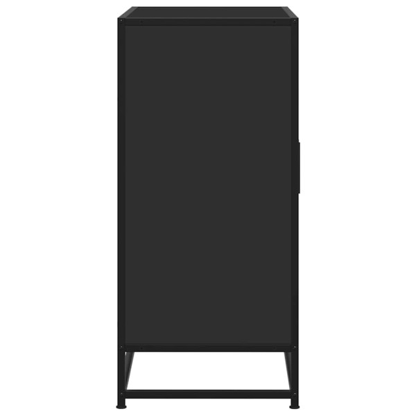 Aparador de madera de ingeniería y metal negro 68x35x76 cm M 5