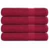 Toallas 4 uds 100% algodón burdeos 100x200 cm 600 gsm 1