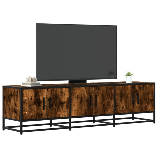 Mueble TV metal y madera ingeniería roble humo 150x35x41 cm D