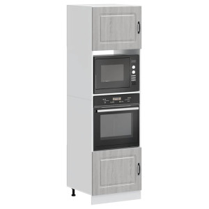 Armarios para horno 2 uds Lucca gris sonoma madera ingeniería D