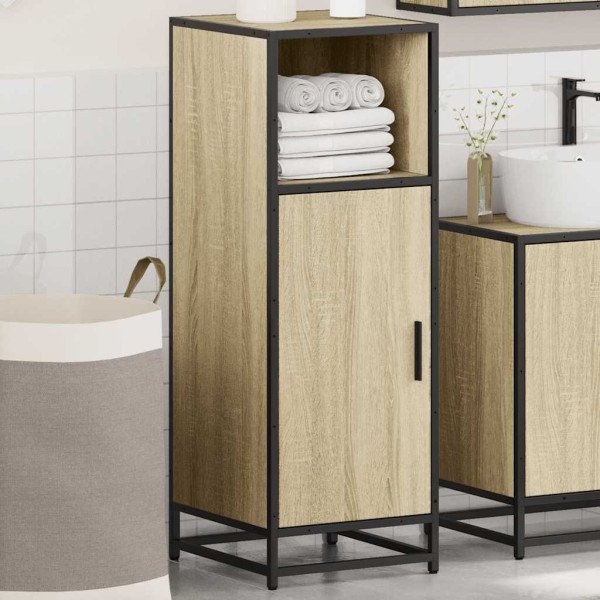 Armario de baño madera contrachapada roble Sonoma 35x37.5x100cm M 4