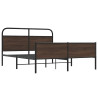 Estructura de cama sin colchón metal marrón roble 150x200 cm 3