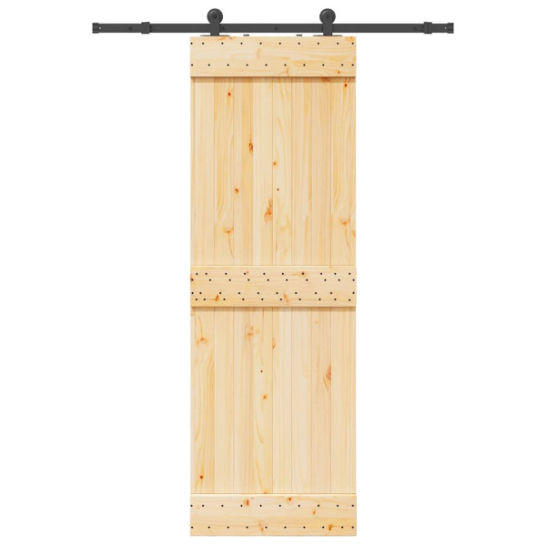 Puerta corredera con herrajes madera maciza de pino 70x210 cm D