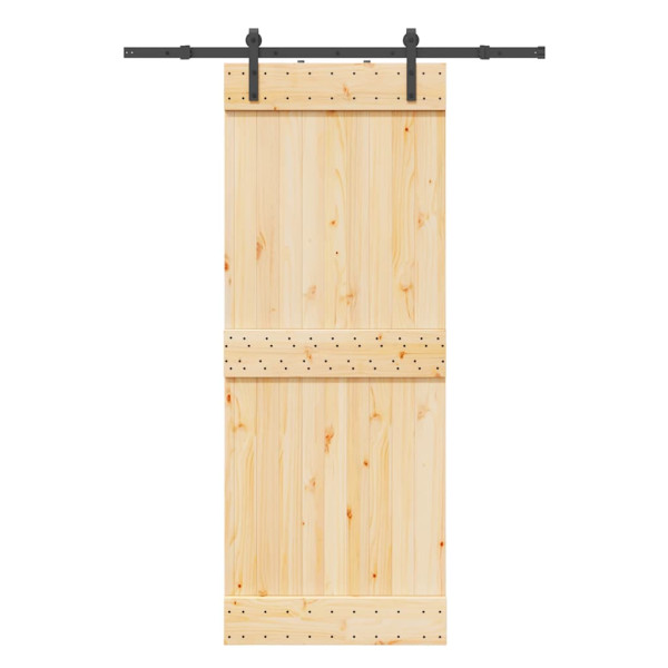 Puerta corredera con herrajes madera maciza de pino 80x210 cm D