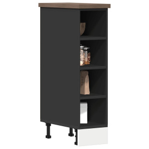 Armario inferior de cocina contrachapada negro 20x44.5x81.5 cm D