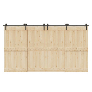 Kit de herrajes para puertas correderas acero negro 200 cm D