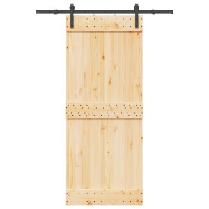 Puerta corredera con herrajes madera maciza de pino 85x210 cm D