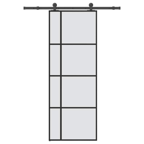 Puerta corredera con set herrajes vidrio ESG aluminio 76x205 cm D