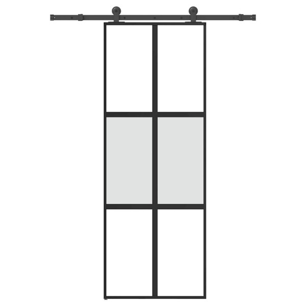 Puerta corredera set herrajes vidrio templado aluminio 76x205cm D