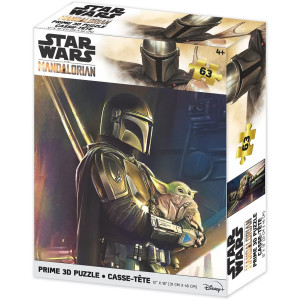 Puzle lenticular prime 3d 200 piezas the mandalorian el mandaloriano y grogu D