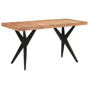 Mesa de comedor madera maciza de acacia negra 140x70x76 cm D