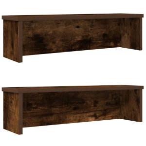 Estantes de cocina apilables 2 uds roble ahumado 60x15x16 cm D