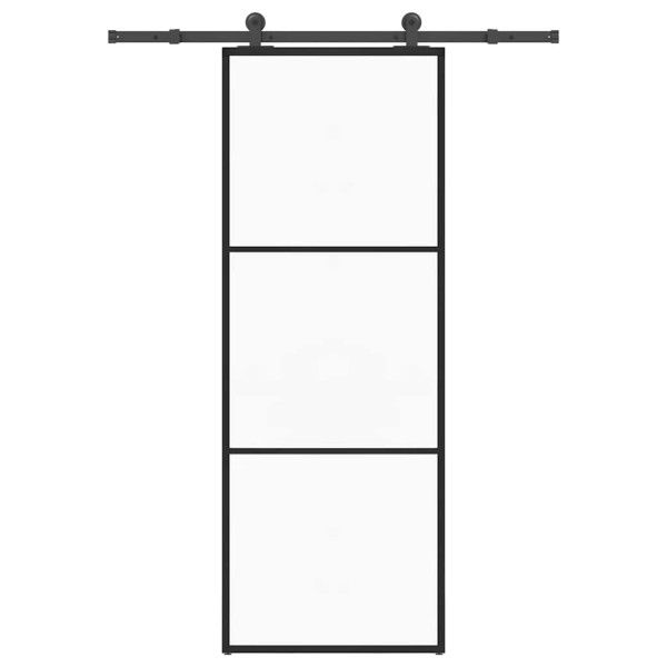 Puerta corredera con set herrajes vidrio ESG aluminio 76x205 cm D