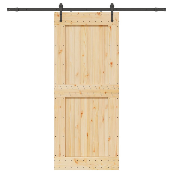 Puerta corredera con herrajes madera maciza de pino 95x210 cm D