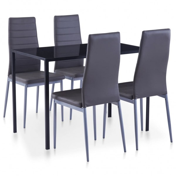 Conjunto de mesa e cadeiras 5 peças cinza D