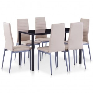 Conjunto de mesa e cadeiras de jantar Cappuccino 7 peças D