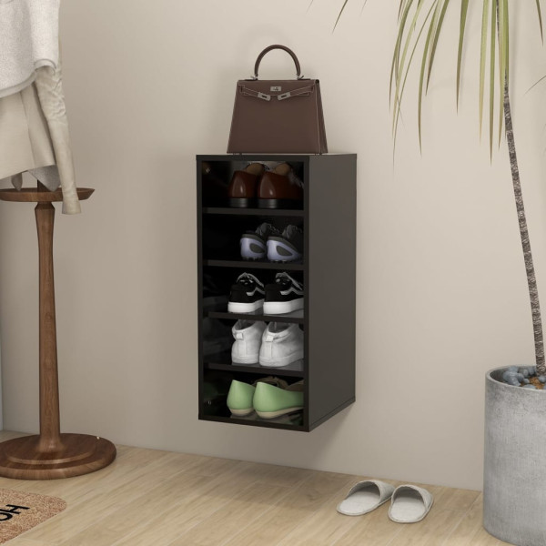 Mueble zapatero de madera contrachapada negro 31.5x35x70 cm D