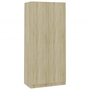 Armario de madera contrachapada color roble Sonoma 90x52x200 cm D