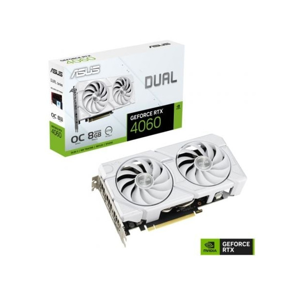 Tarjeta gráfica asus dual geforce rtx 4060 evo oc white edition/ 8gb gddr6 D