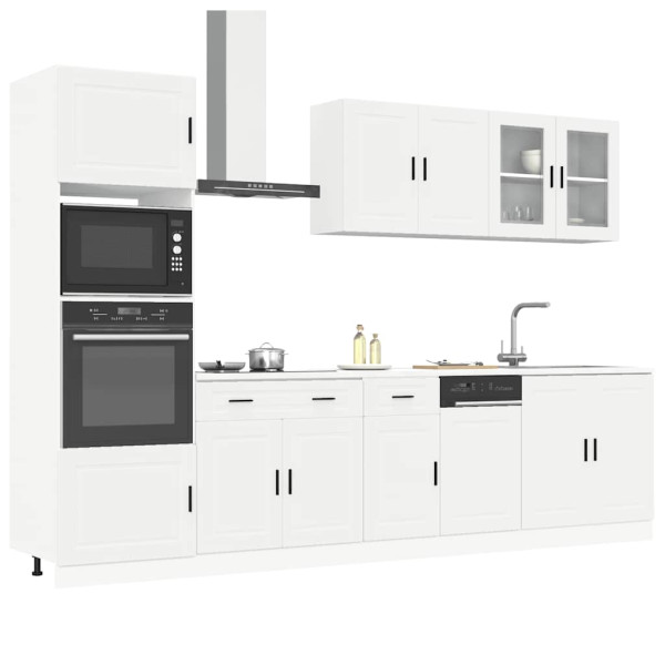 Mueble de cocina Kalmar blanco 7 piezas madera contrachapada Mueble de cocina Kalmar blanco 7 piezas madera contrachapada D