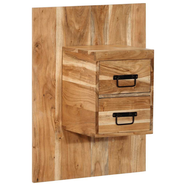 Mesita de noche madera maciza de acacia 60x32x80 cm Mesita de noche madera maciza de acacia 60x32x80 cm D