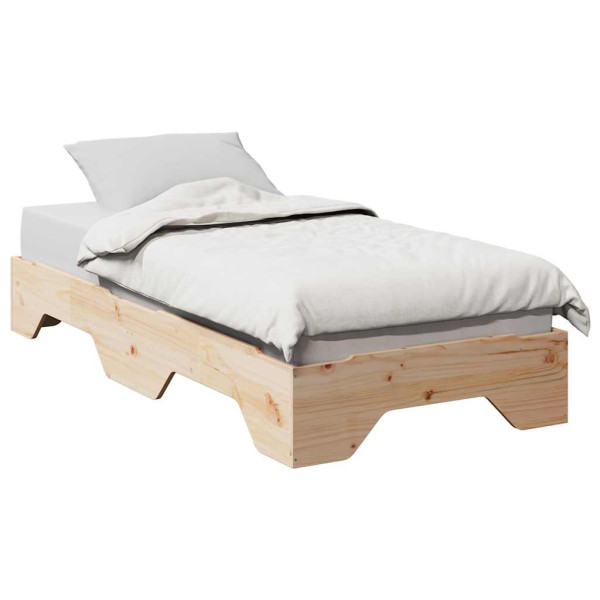 Estructura de cama sin colchón apilable 75x190 cm madera maciza Estructura de cama sin colchón apilable 75x190 cm madera maciza D