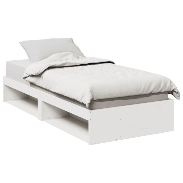 Diván sin colchón blanco 75x190 cm madera maciza de pino Diván sin colchón blanco 75x190 cm madera maciza de pino D