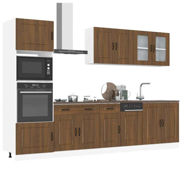Mueble cocina Kalmar roble marrón 7 pzas madera contrachapada Mueble cocina Kalmar roble marrón 7 pzas madera contrachapada D