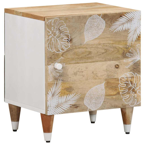 Mesita de noche de madera maciza de mango 40x33.5x46 cm D