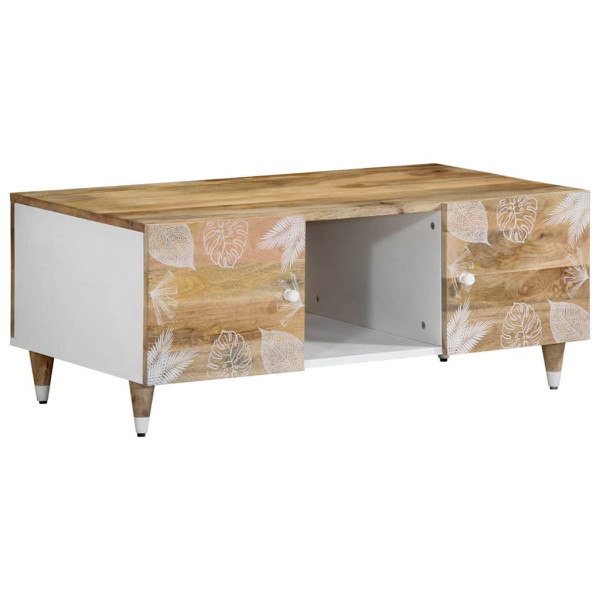 Mesa de centro de madera maciza mango 100x54x40 cm Mesa de centro de madera maciza mango 100x54x40 cm D