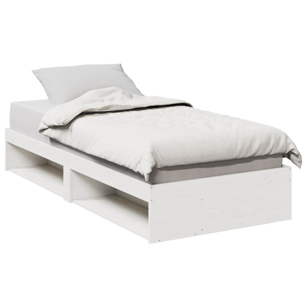 Sofá cama sin colchón madera maciza de pino blanco 90x190 cm Sofá cama sin colchón madera maciza de pino blanco 90x190 cm D