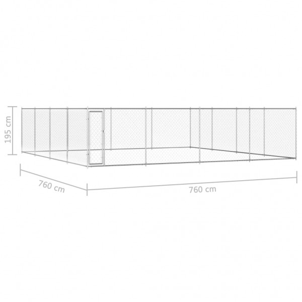 Perrera de exterior de acero galvanizado 760x760x185 cm M 5