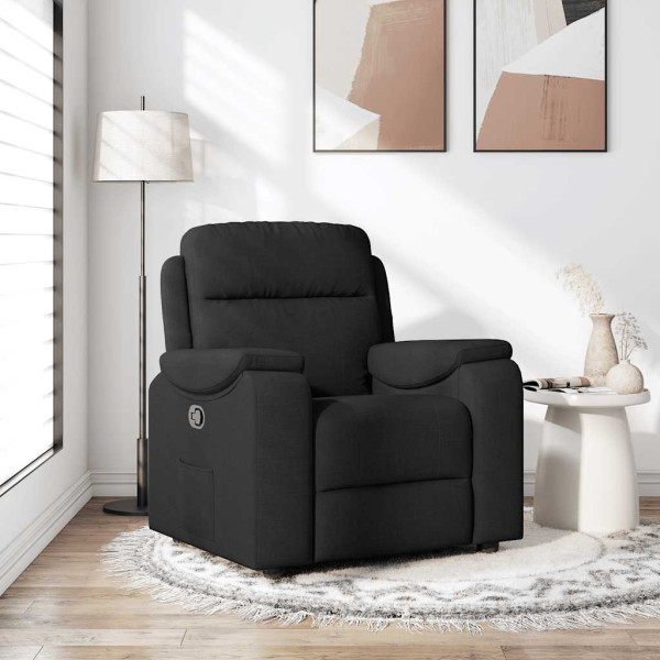 Sillón reclinable de tela negro Sillón reclinable de tela negro D