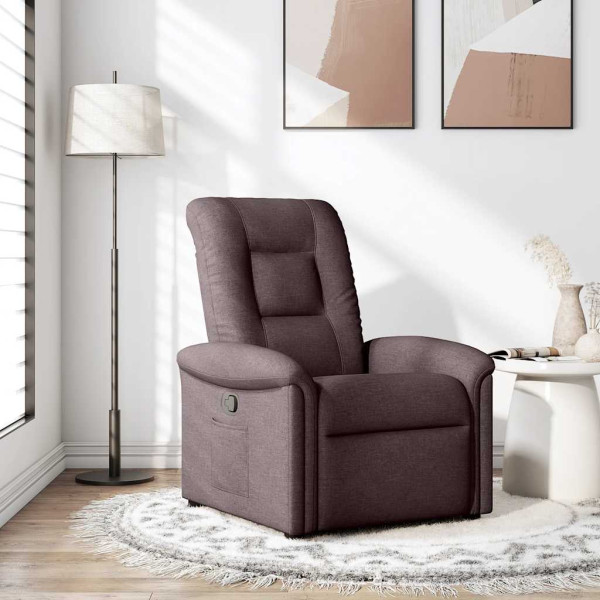 Sillón reclinable de tela marrón oscuro Sillón reclinable de tela marrón oscuro D