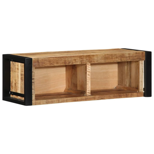 Mueble de TV madera maciza de mango rugosa 80x30x25 cm D