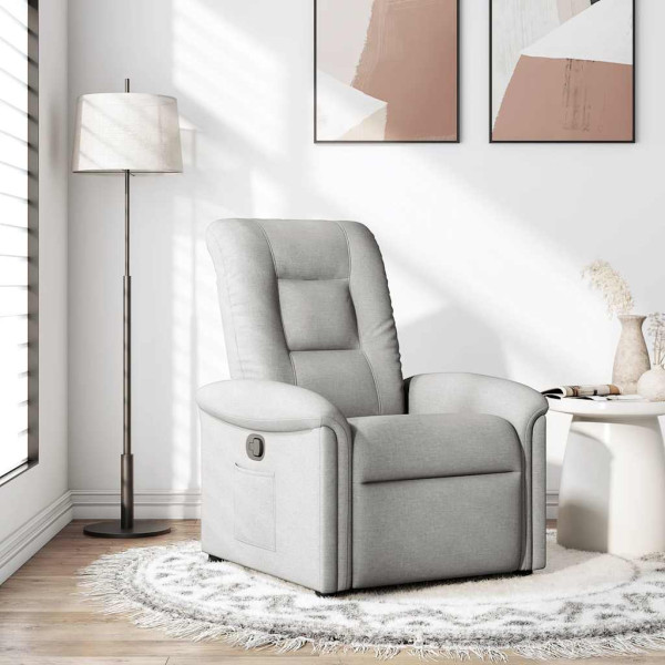 Sillón reclinable de tela gris nube Sillón reclinable de tela gris nube D
