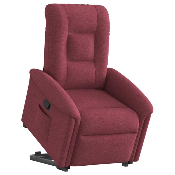 Sillón reclinable elevable tela rojo tinto D