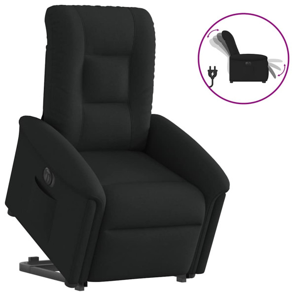 Sillón eléctrico reclinable elevable de tela negro Sillón eléctrico reclinable elevable de tela negro D
