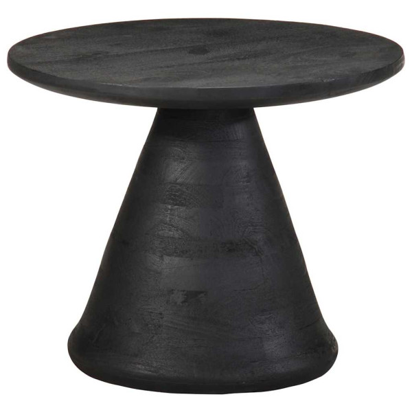Mesa auxiliar madera maciza de mango negra Ø50x40 cm D