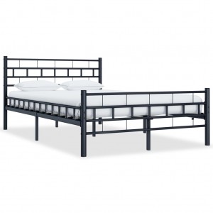 Estructura de cama de acero negra 120x200 cm D