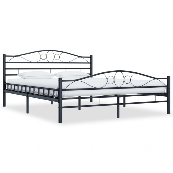 Estructura de cama de acero negro 200x200 cm D