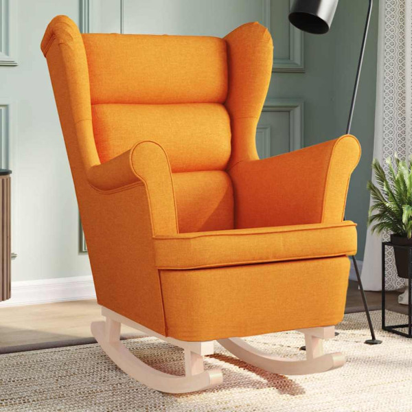 Silla mecedora de tela amarillo oscuro 74x90x102 cm Silla mecedora de tela amarillo oscuro 74x90x102 cm D