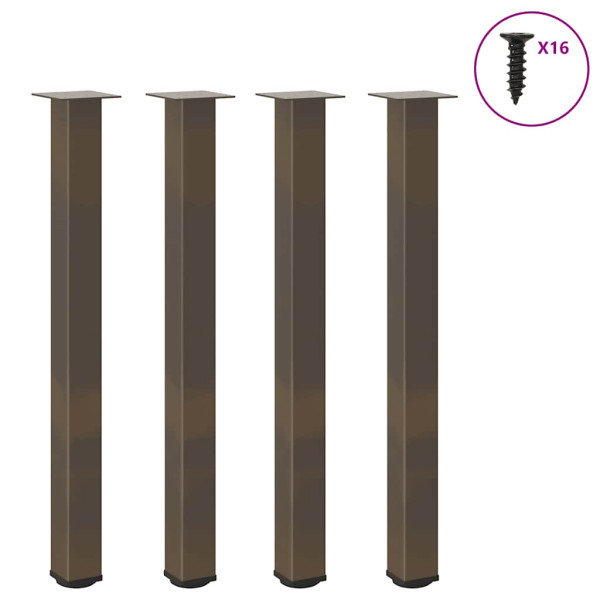 Patas para mesa de centro 4 uds acero acero natural 90-92 cm Patas para mesa de centro 4 uds acero acero natural 90-92 cm D