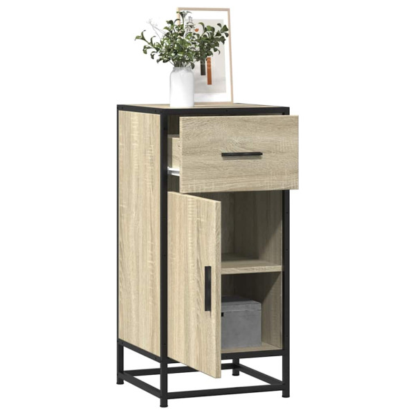 Aparador madera ingeniería y metal roble Sonoma 35.5x35x76 cm D