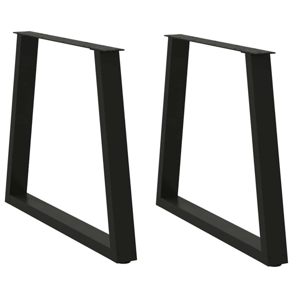 Patas para mesa de comedor en forma de V 2 uds acero negro Patas para mesa de comedor en forma de V 2 uds acero negro D