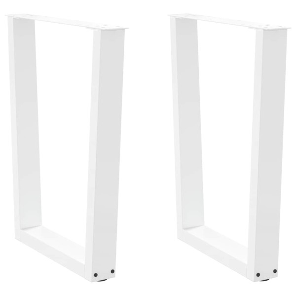 Patas para mesa de comedor en forma de V 2 uds acero blanco Patas para mesa de comedor en forma de V 2 uds acero blanco D